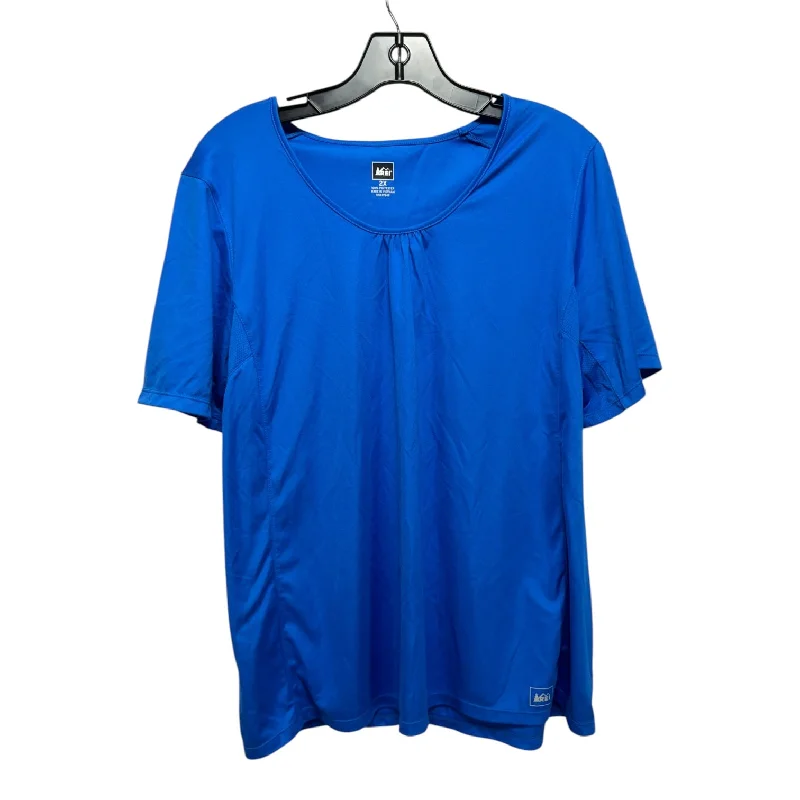 Athletic Top Short Sleeve By Rei In Blue, Size: 2x