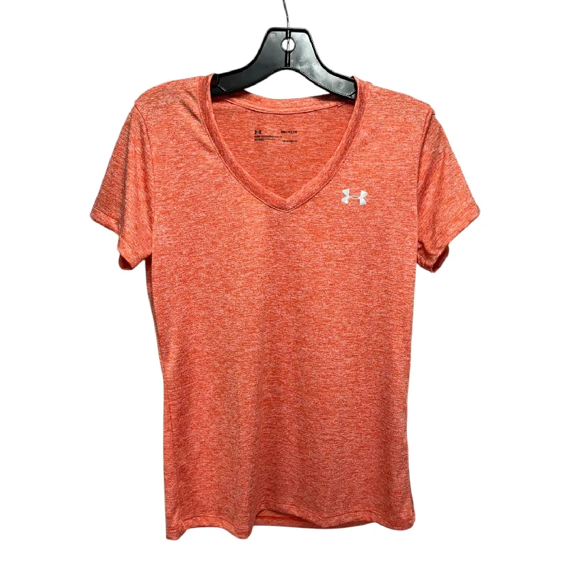 Athletic Top Short Sleeve By Under Armour In Orange, Size: S