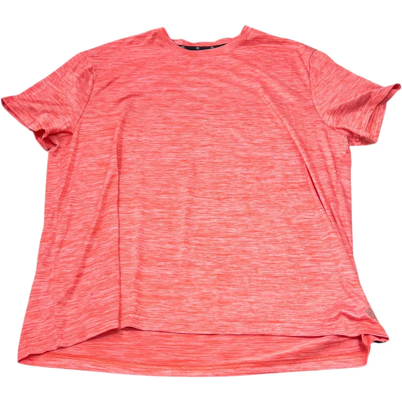 Slightly Flared Design Athletic Top Short Sleeve By Zelos In Orange, Size: Xl