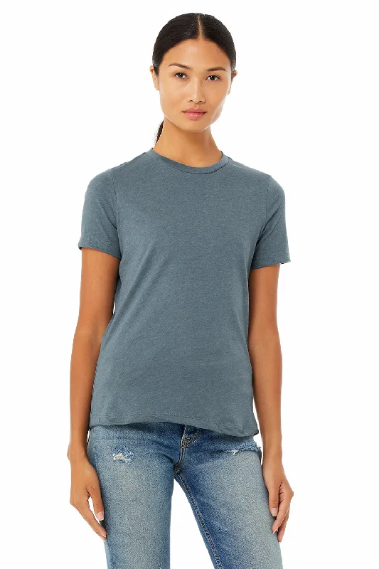 Bella + Canvas Womens CVC Short Sleeve Crewneck T-Shirt - Heather Slate Blue