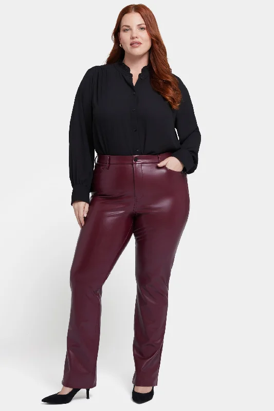 Faux Leather Marilyn Straight Pants In Plus Size - Tavern