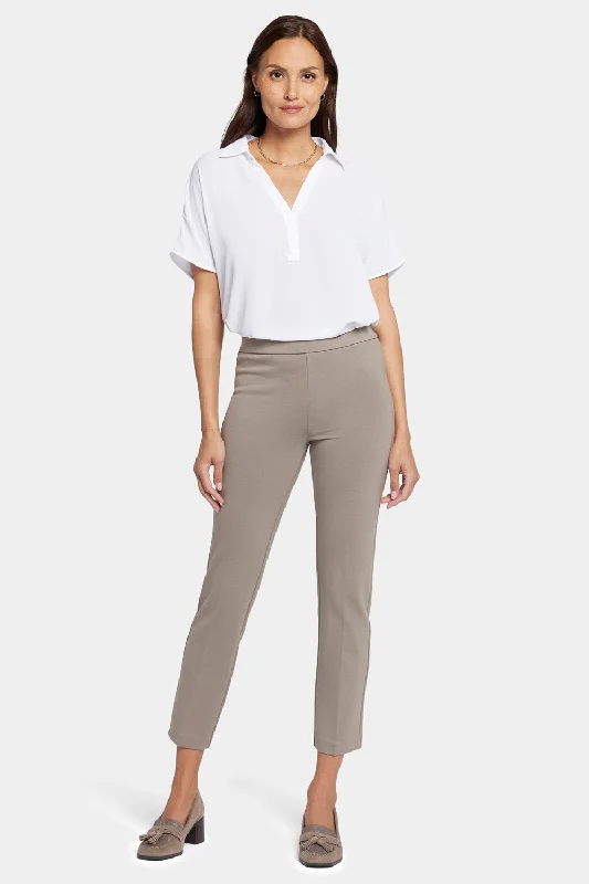 Pull-On Straight Ankle Trouser Pants - Saddlewood