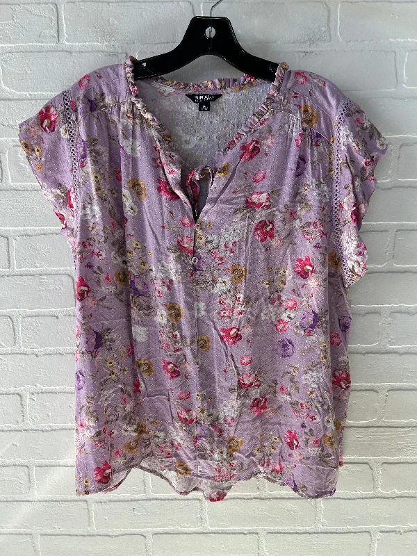 Top Short Sleeve By Buffalo David Bitton In Purple, Size: Xl