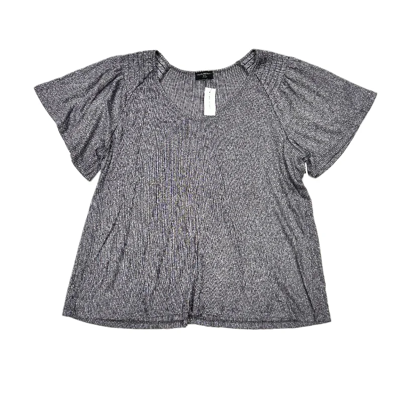 Top Short Sleeve By Lane Bryant In Purple & Silver, Size: 3x