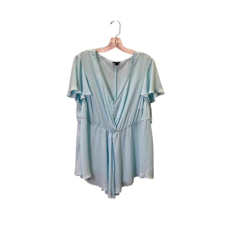 Exquisite Fabrics Top Ss Basic By Torrid In Blue, Size:Xl