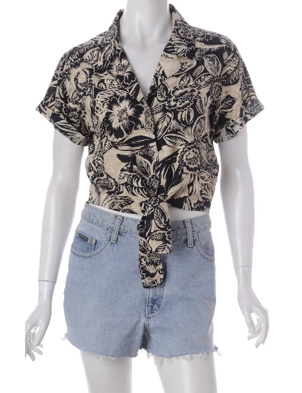 Label Peggy S/S Print tie Blouse