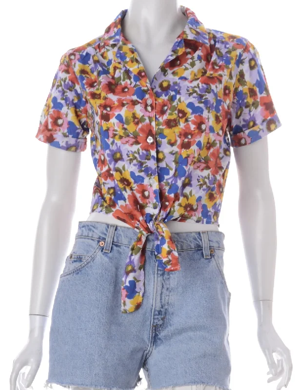 Label Peggy S/S Print Tie Blouse