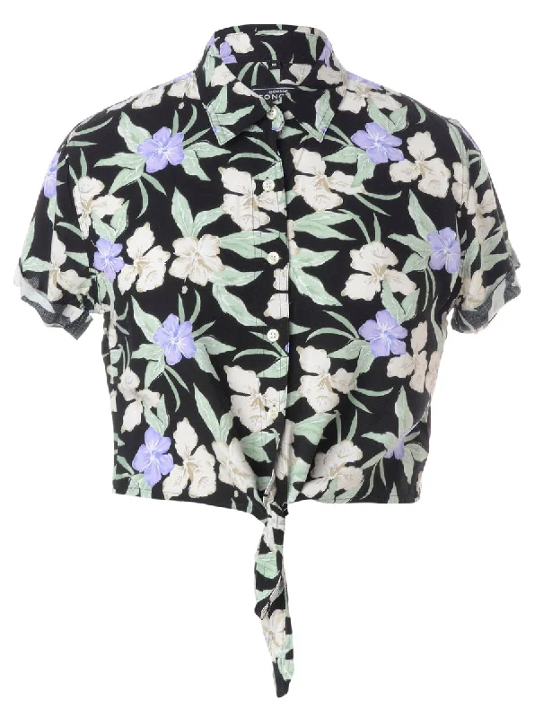 Label Peggy S/S Print Tie Blouse