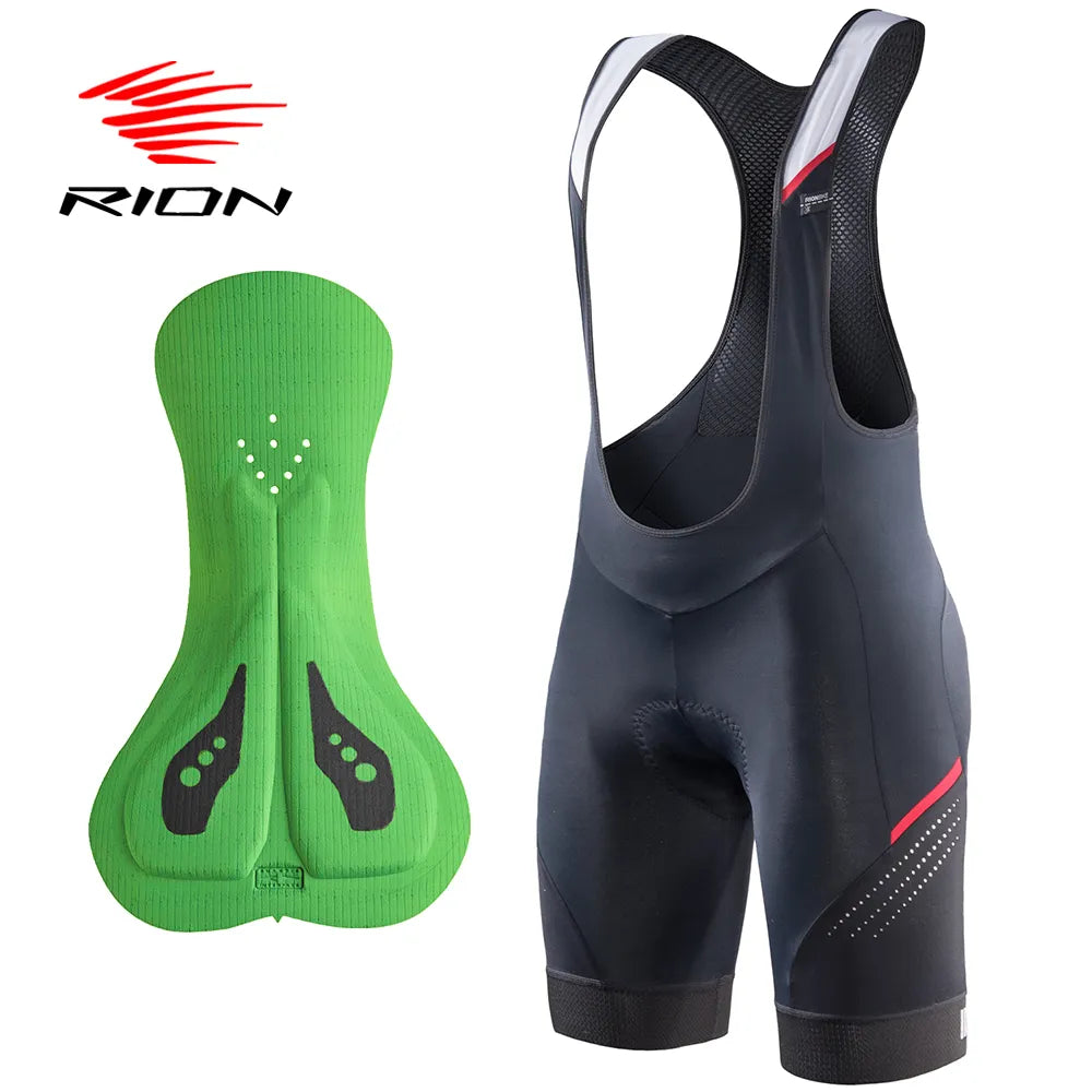 RION Men Cycling Shorts Bike Wear Bicycle Tights Men Padding Bib Shorts Elastic Interface Biker Bibshort MTB Clothes Motorcycle